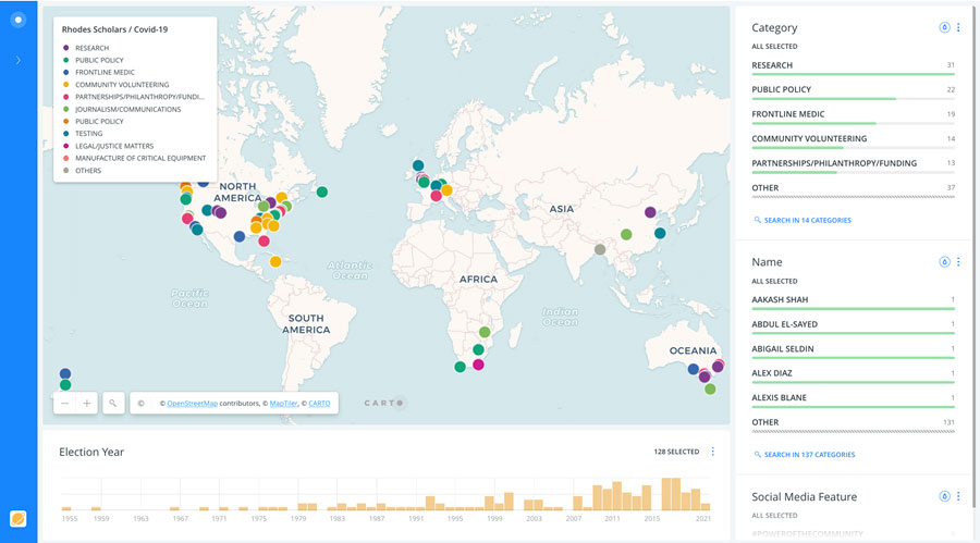 Global Map of Rhodes Scholars Combatting Coronavirus